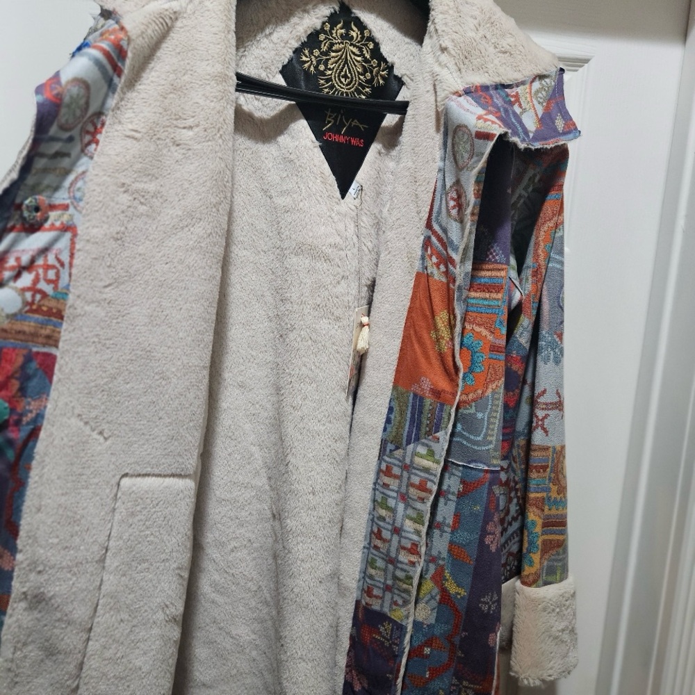 Johnny Was Multicolor Patchwork Coat NWT - image 6
